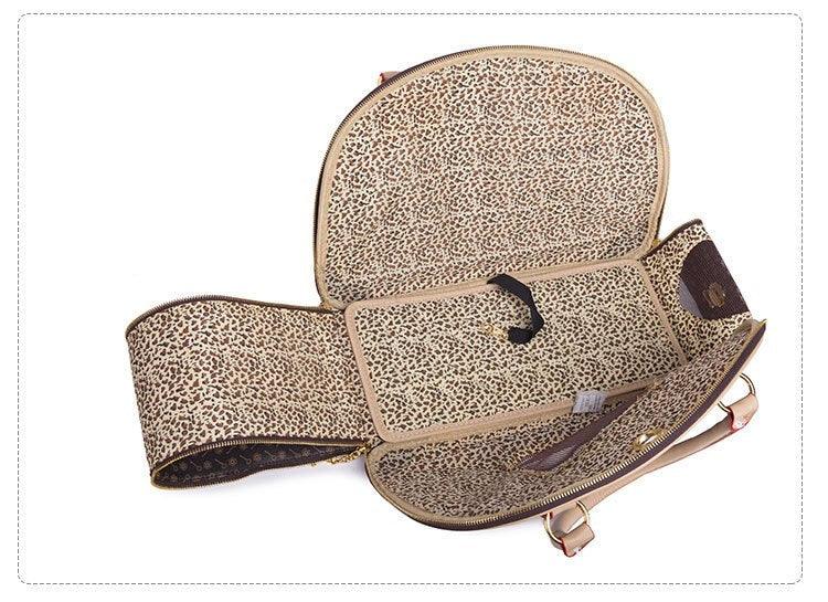 Luxury Leather Pet Travel Tote: Stylish And Practical Dog And Cat Carrier